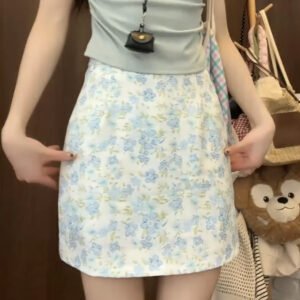 藍色小花・高腰・A字・包臀・短版半身裙