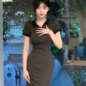 褶皺・中長版洋裝