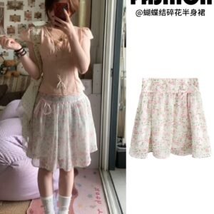 粉色・蛋糕・蝴蝶結・短版半身裙