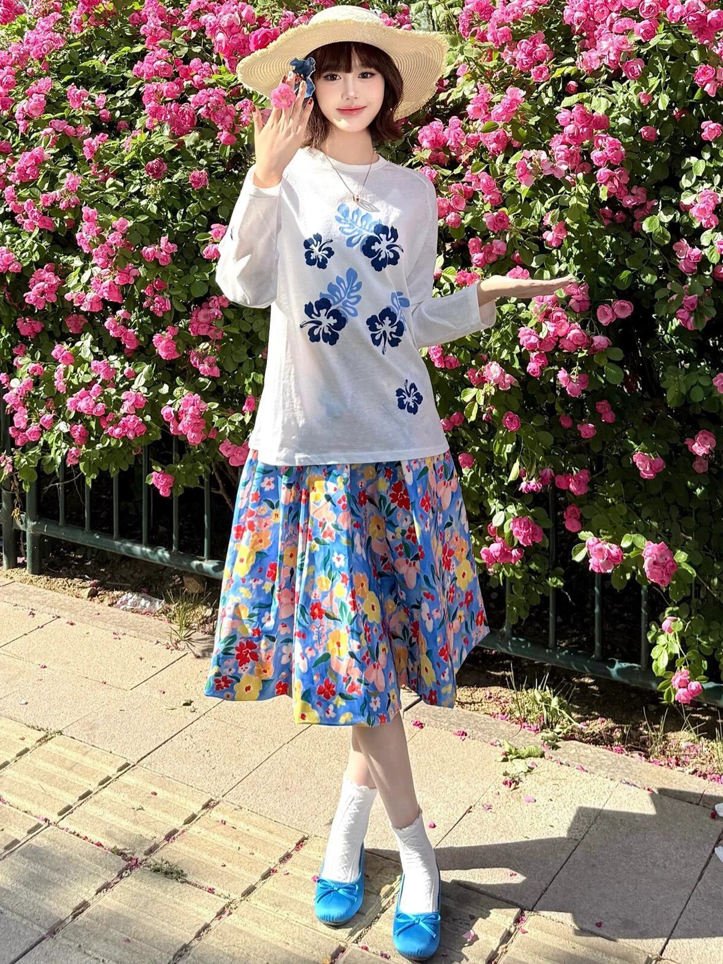 香芋紫・高腰・A字・中長版半身裙 設計細節