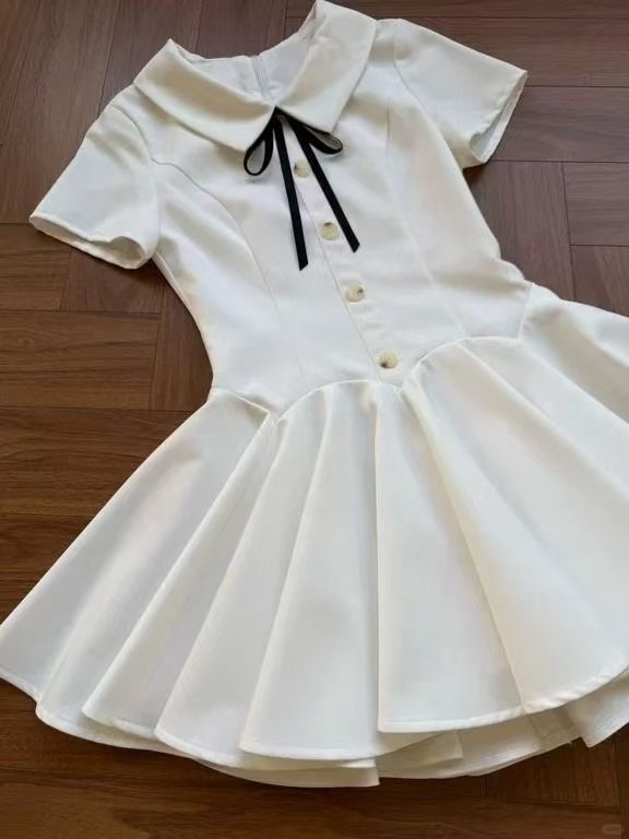 法式・蝴蝶結・短版洋裝 版型展示