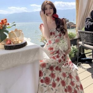 法式・度假風・吊帶・碎花・洋裝
