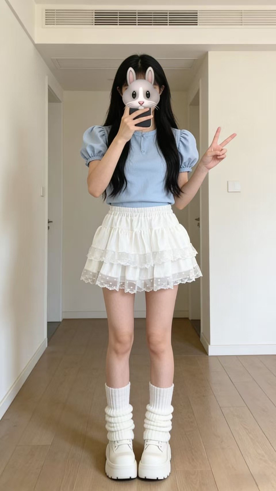 多色・高腰・蛋糕・A字・蕾絲・短版半身裙・款號9472 設計細節
