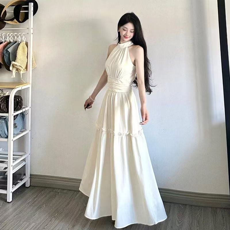 度假風・掛脖・長版洋裝 版型展示