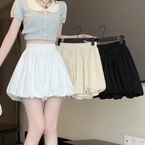 多色・高腰・短版半身裙
