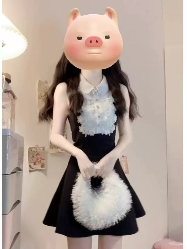 蕾絲・A字・短版洋裝 版型展示