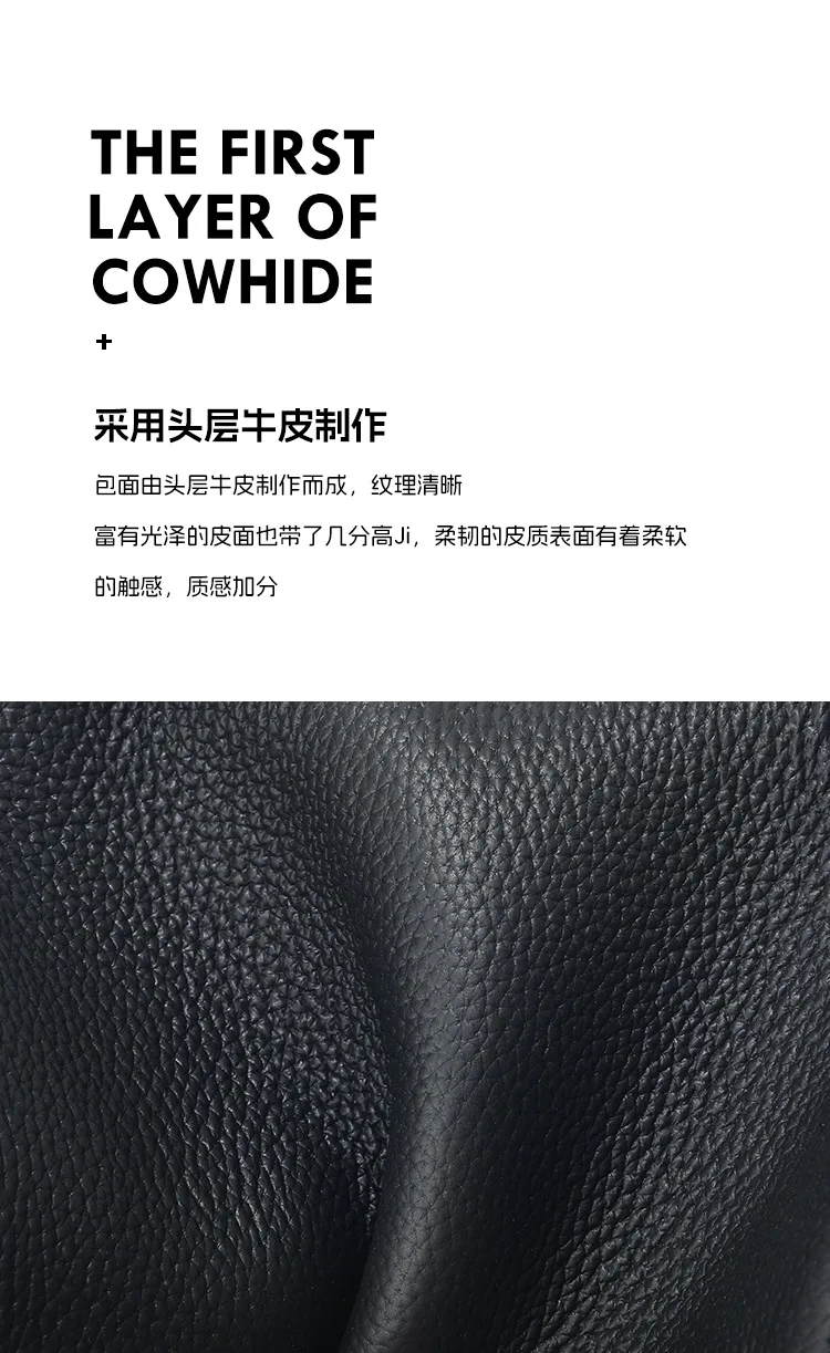 簡約通勤 頭層牛皮枕頭包細節展示