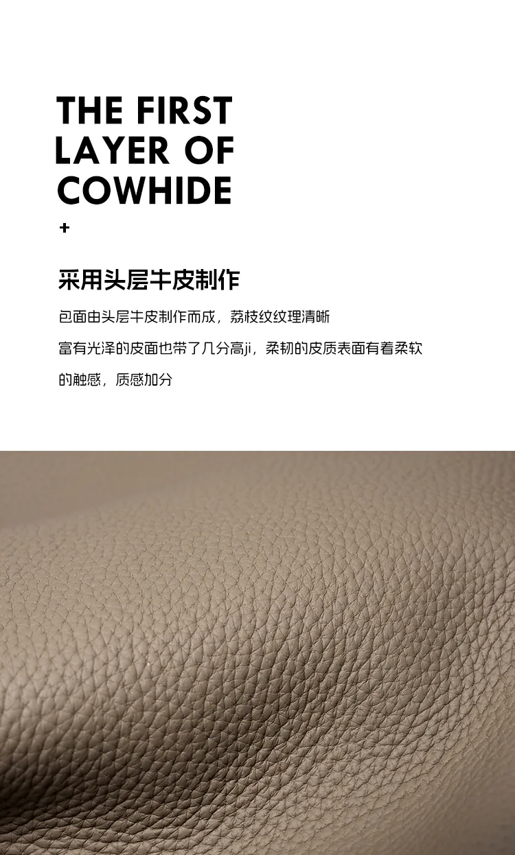通勤 頭層牛皮枕頭包細節展示
