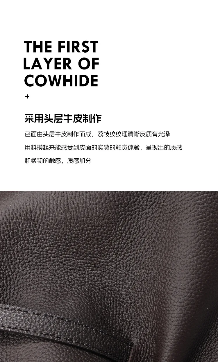 大容量通勤 荔枝紋牛皮水桶包細節展示