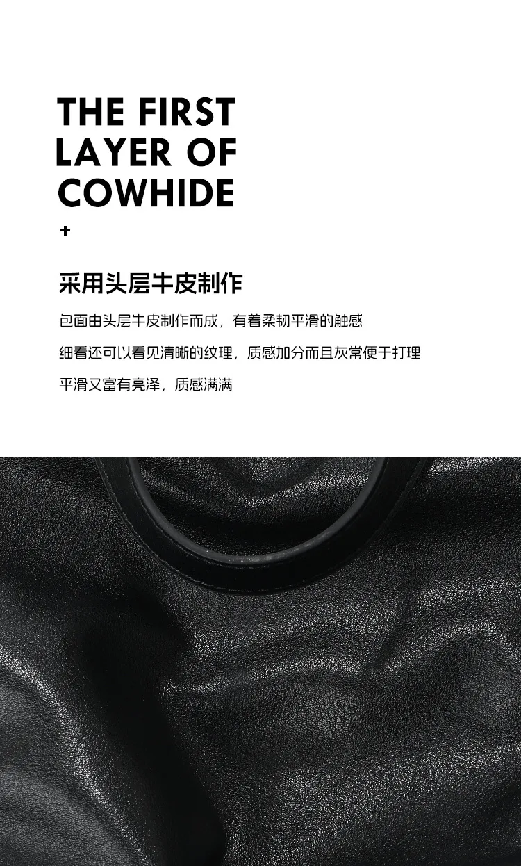 大容量復古 頭層牛皮後背包細節展示