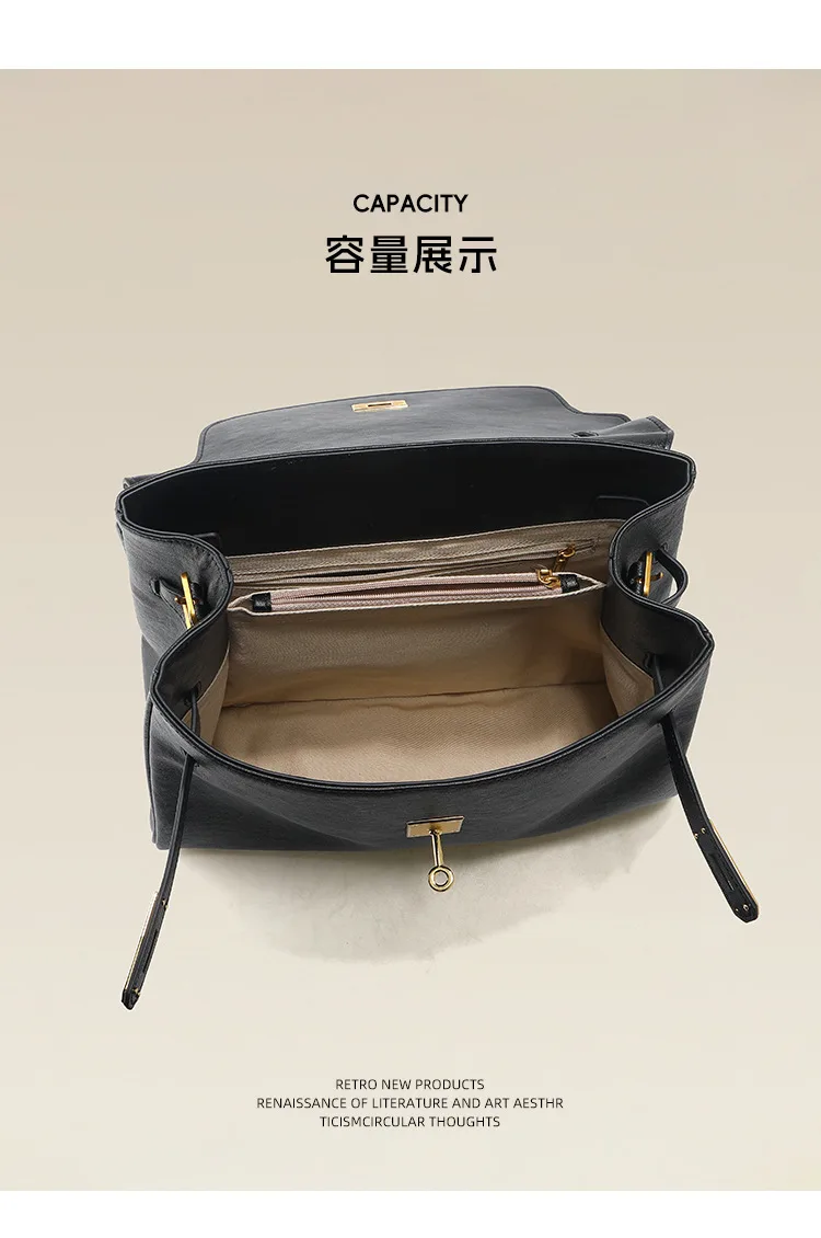 大容量通勤 牛皮托特包・02細節展示