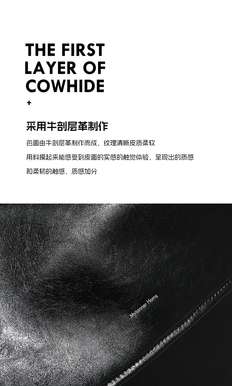 大容量簡約 牛皮後背包細節展示