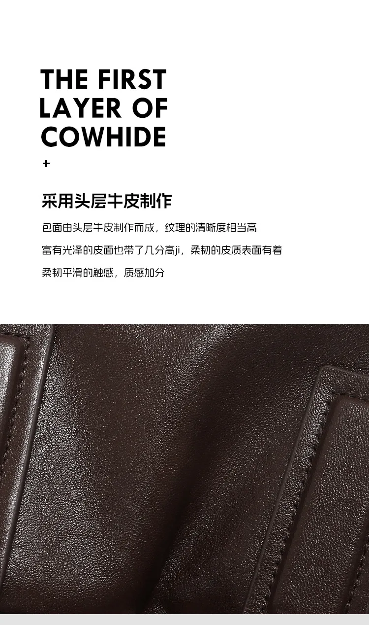 復古 植鞣牛皮方包細節展示