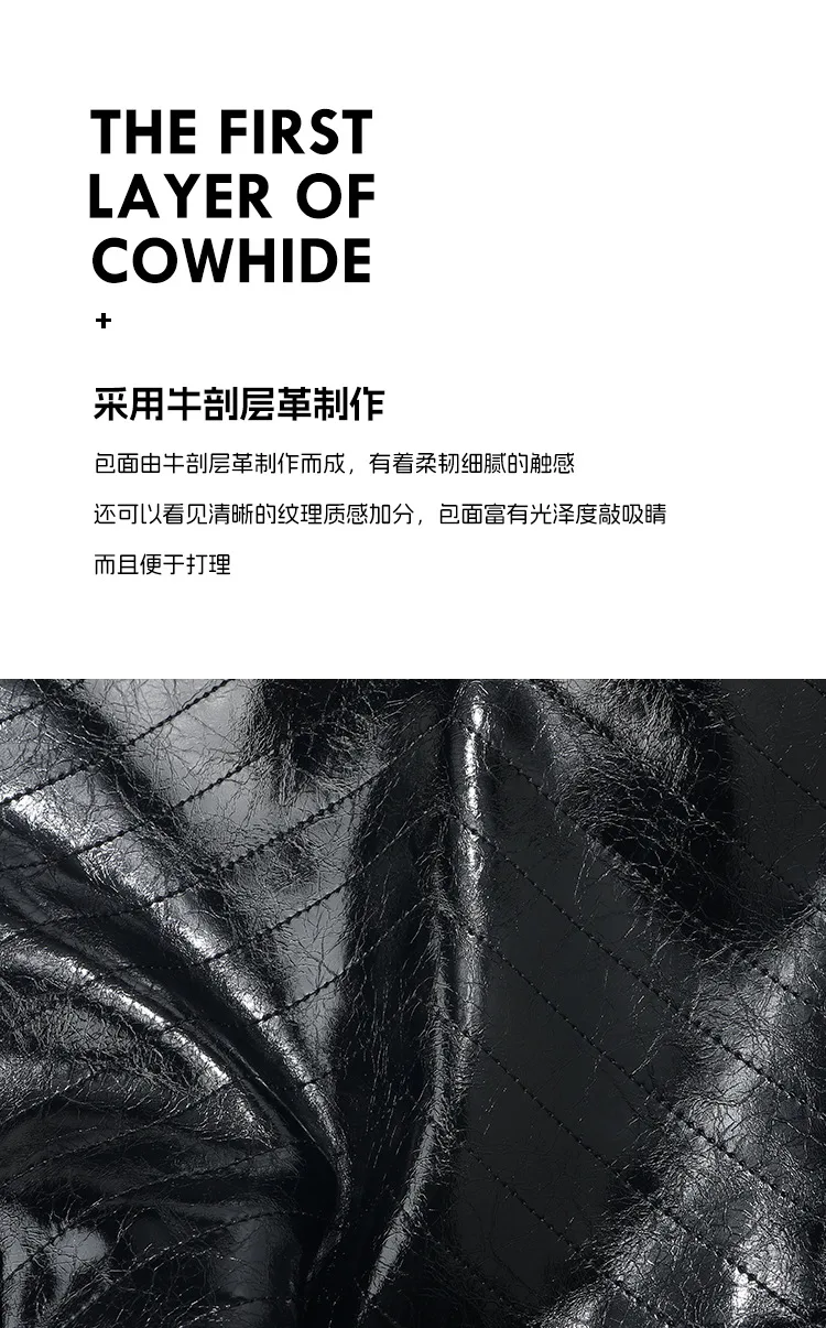 大容量鏈條 真皮托特包細節展示