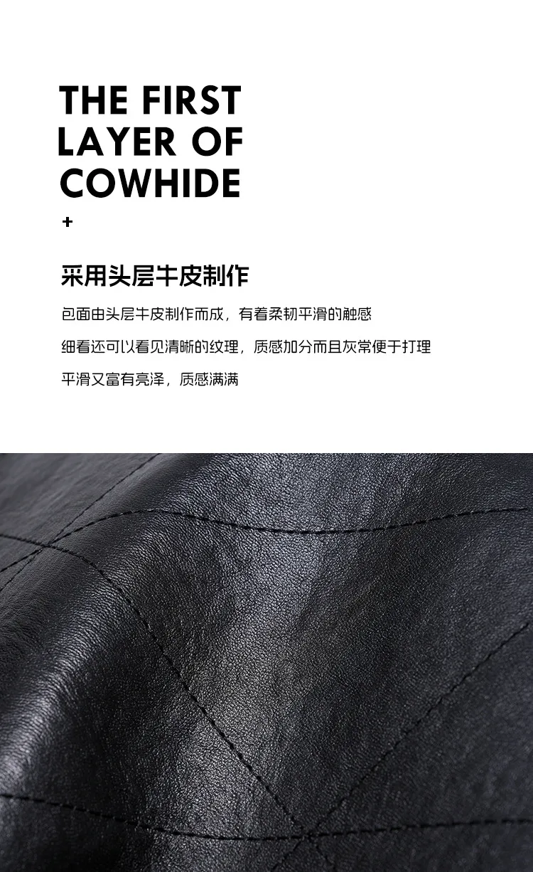 大容量菱格 頭層牛皮托特包細節展示