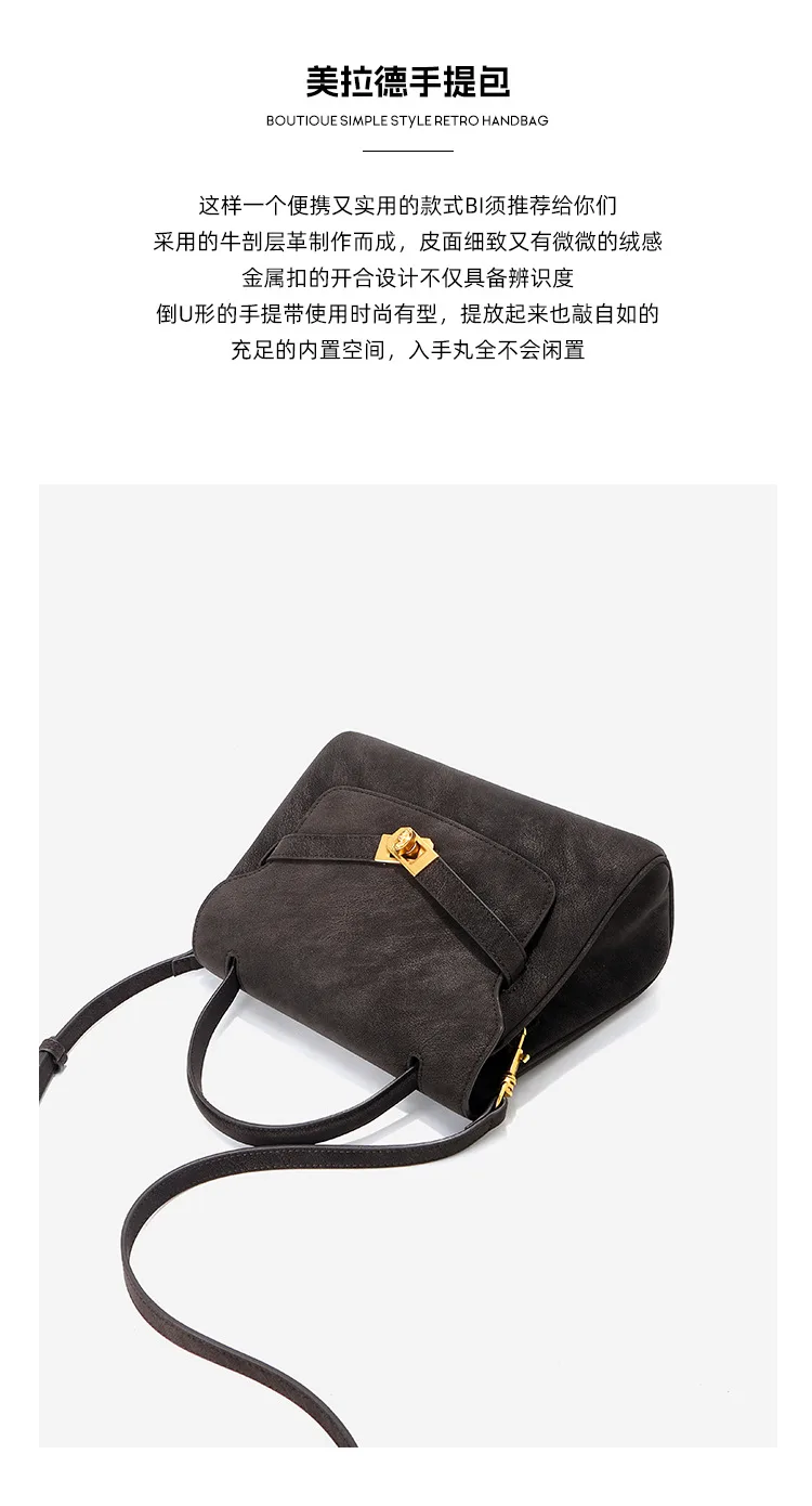 大容量通勤 真皮托特包細節展示