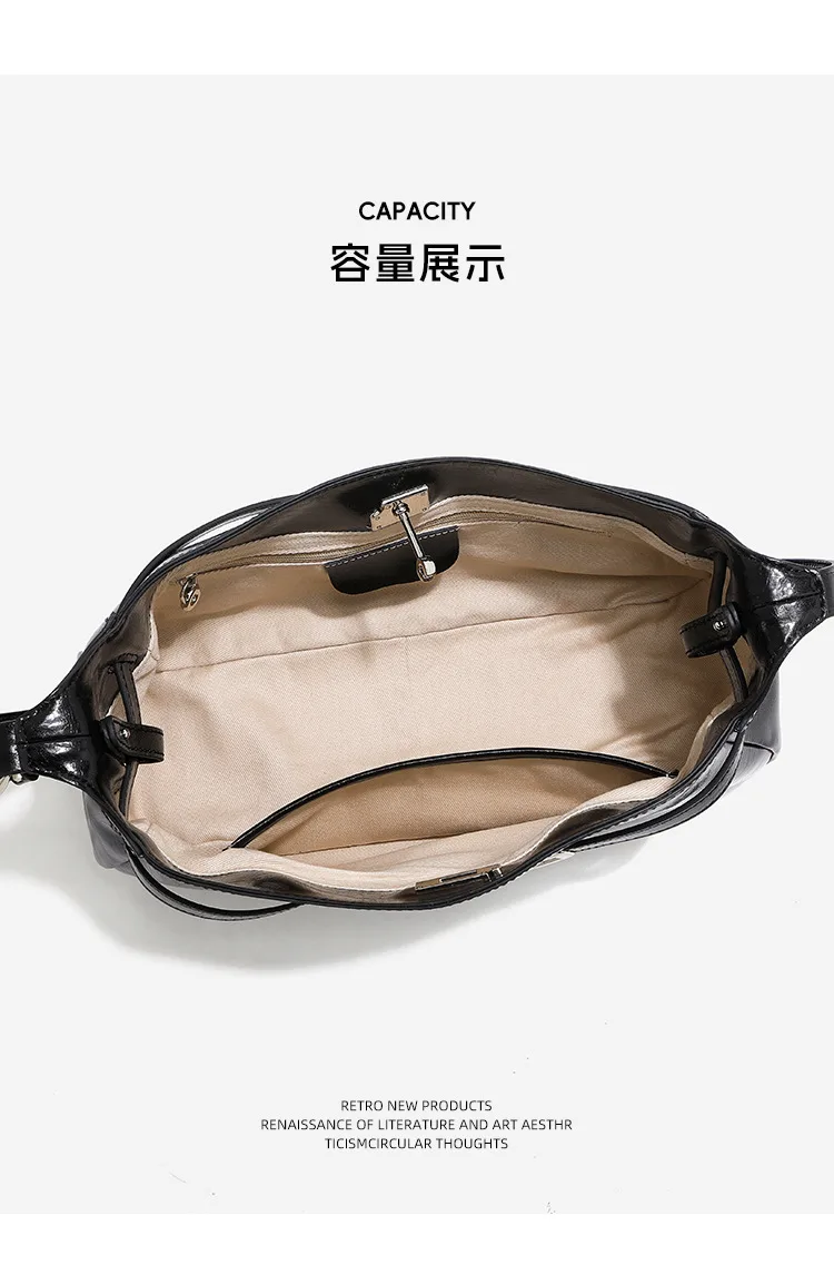大容量黑色 牛皮托特包・02細節展示