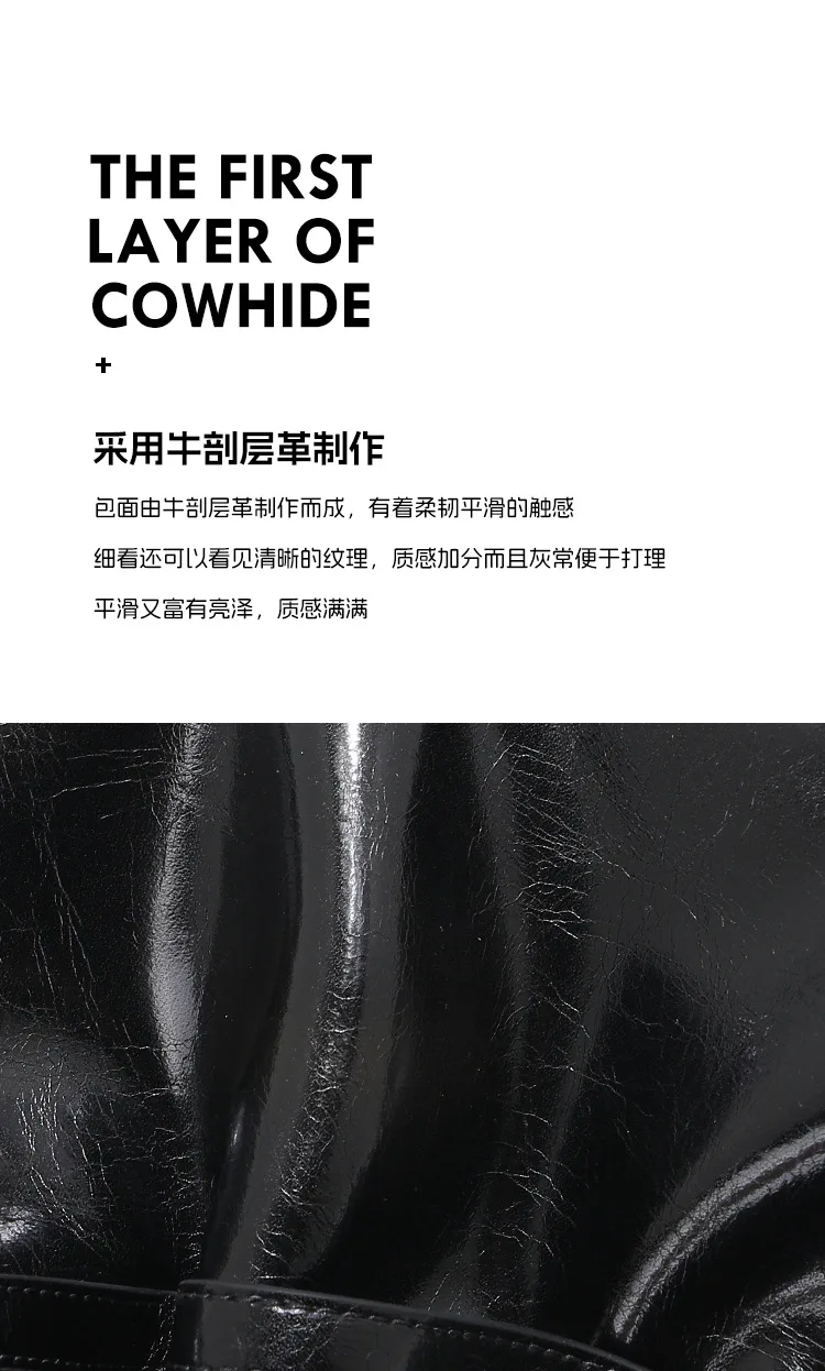 大容量黑色 牛皮托特包・02細節展示