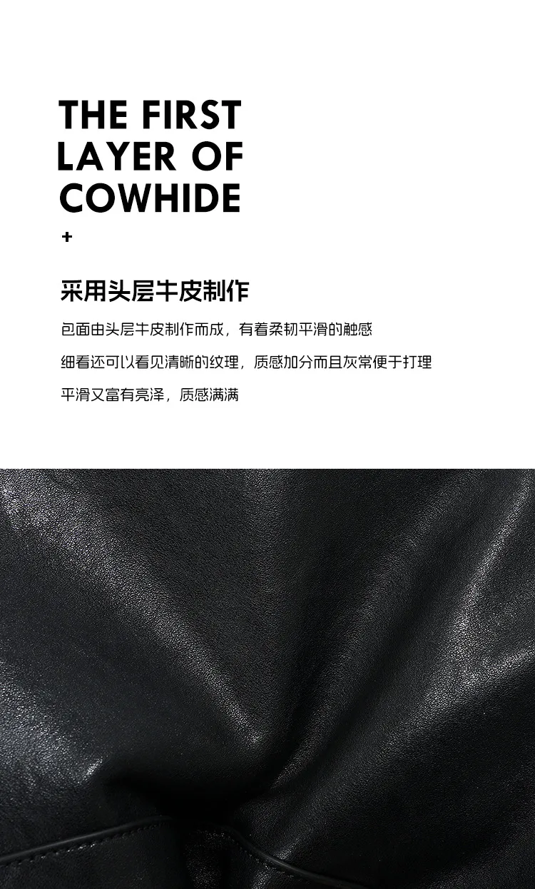 大容量通勤 牛皮月牙包細節展示