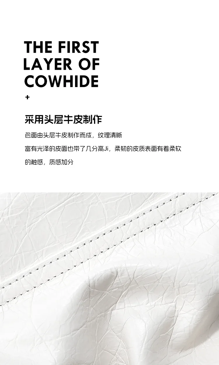 頭層牛皮斜背包細節展示