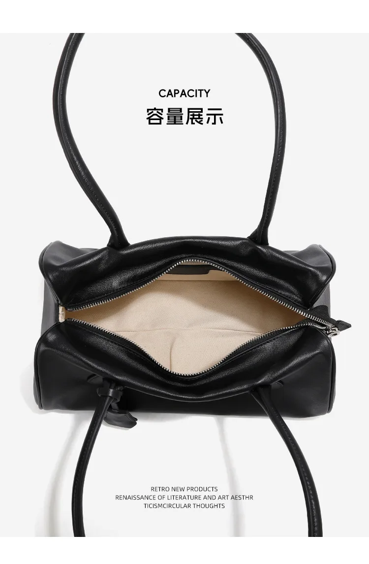 通勤 牛皮枕頭包細節展示