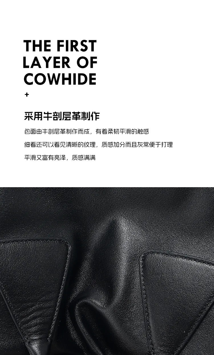 通勤 牛皮枕頭包細節展示