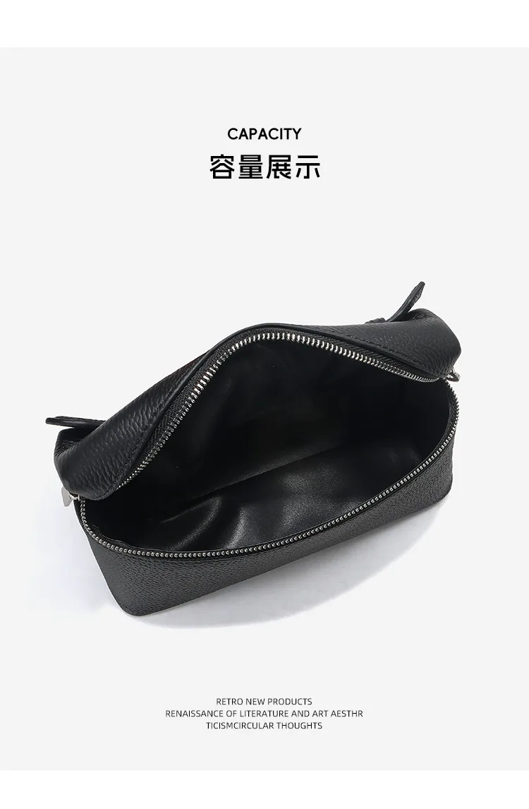 頭層牛皮飯盒包細節展示