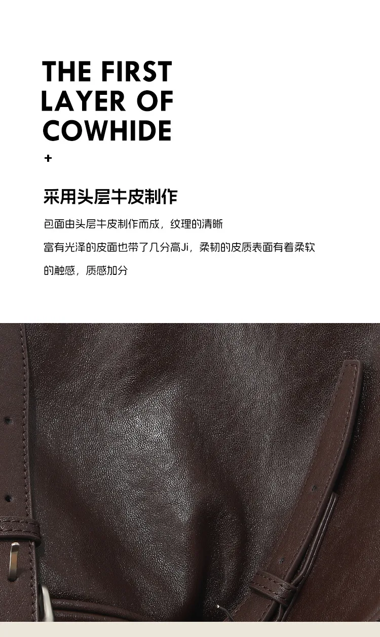 頭層牛皮枕頭包細節展示
