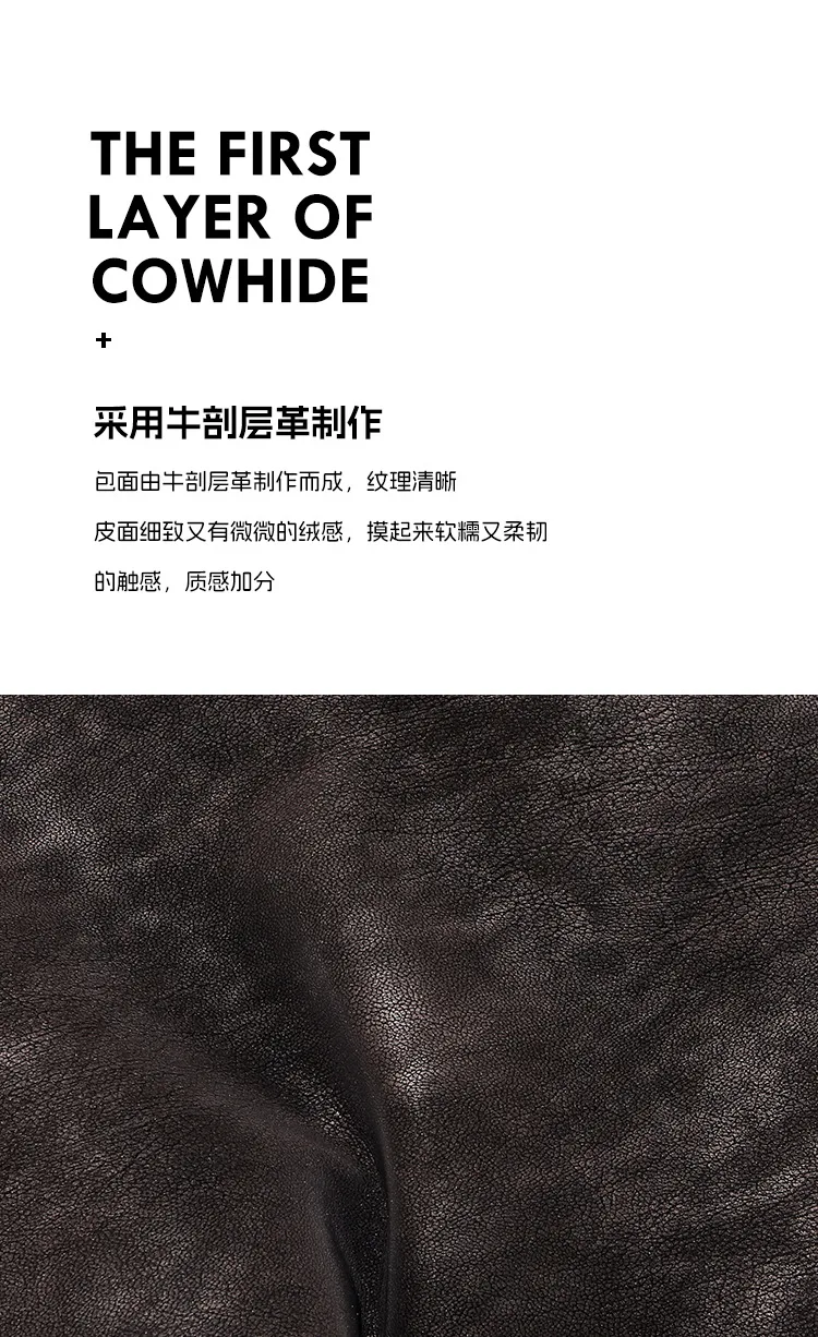 大容量復古 牛皮托特包細節展示