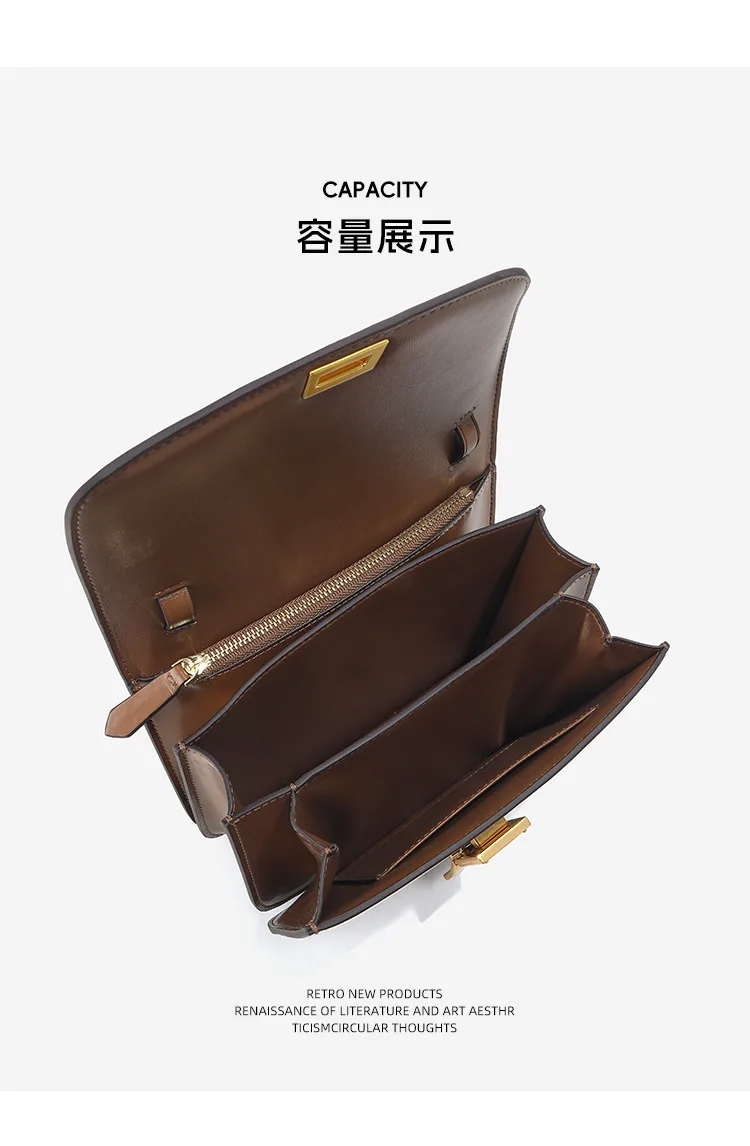 通勤 光面牛皮方包・02細節展示