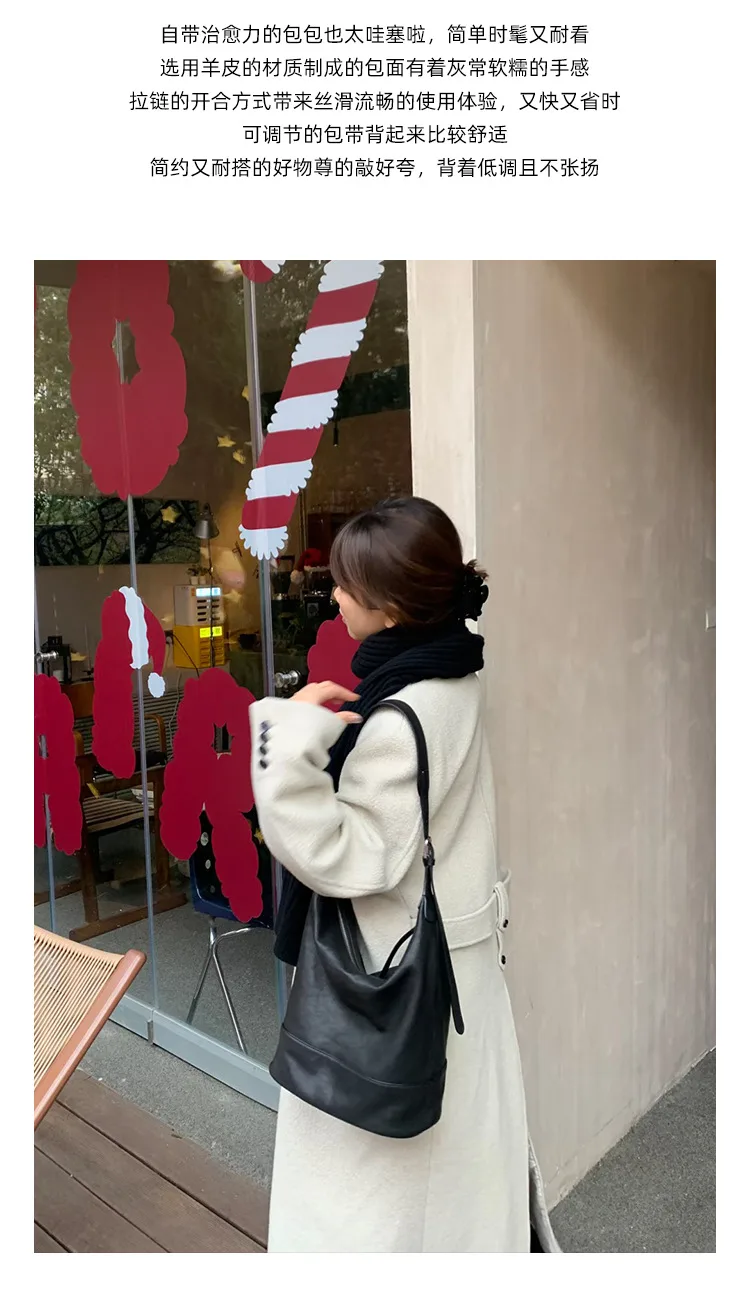 大容量通勤 頭層牛皮托特包・05細節展示
