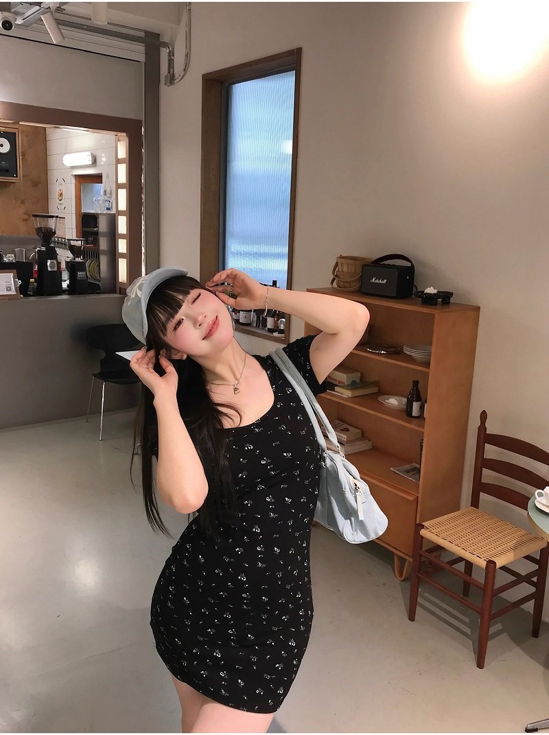 法式・碎花・短版洋裝 版型展示