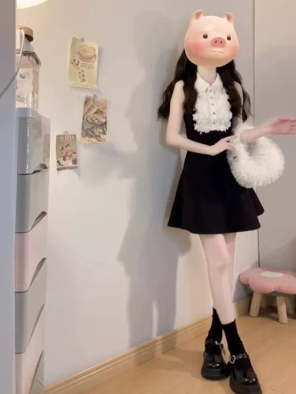 蕾絲・A字・短版洋裝 版型展示