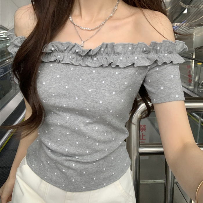 白色/灰色短袖上衣:圖片 13
