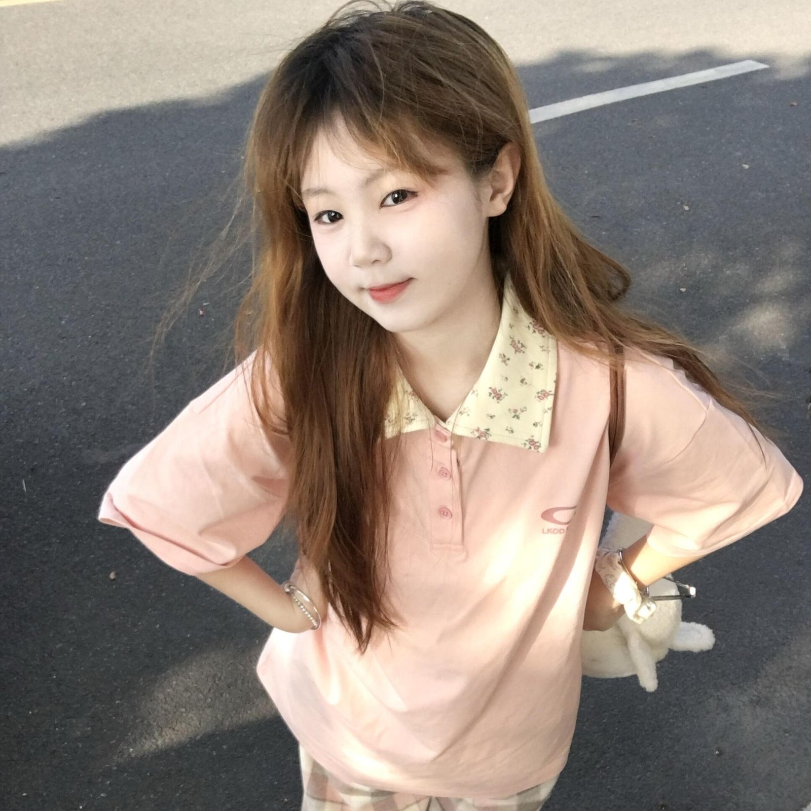 粉色/藍色寬鬆夏日短袖上衣:圖片 13